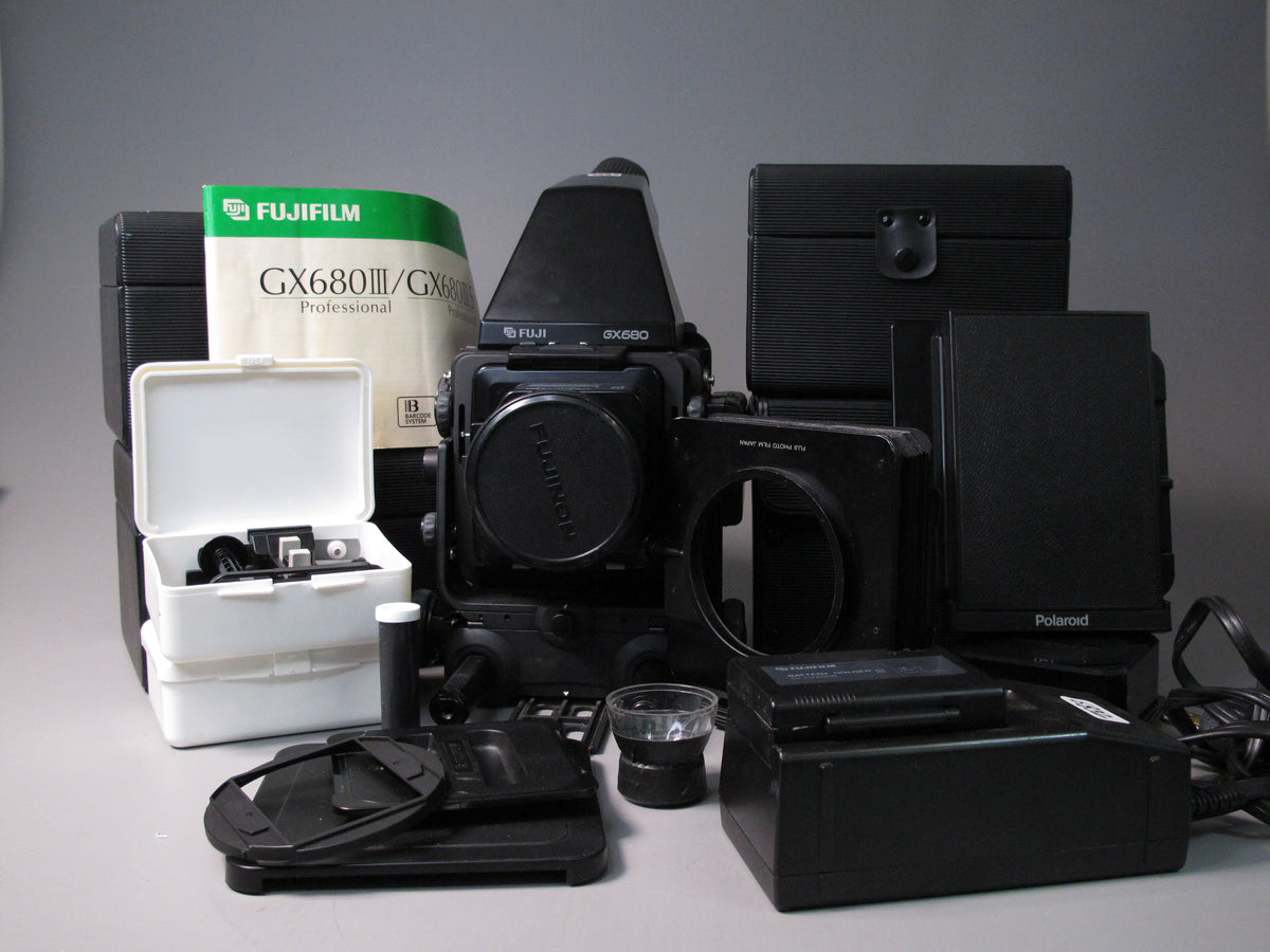 FUJI GX680 Medium Format Camera Kit with 135mm, 115mm, 80mm, and 50mm lenses and accessories