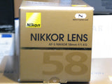 Nikon Nikkor AF-S 58mm F/1.4G lens