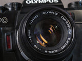 Olympus OM-PC 35mm camera with OM-SYSTEM F.ZUIKO AUTO-S f:50mm 1:1.8 Lens