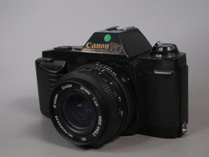 Canon T50 35mm Camera with Vivitar 28mm f2.8 Lens